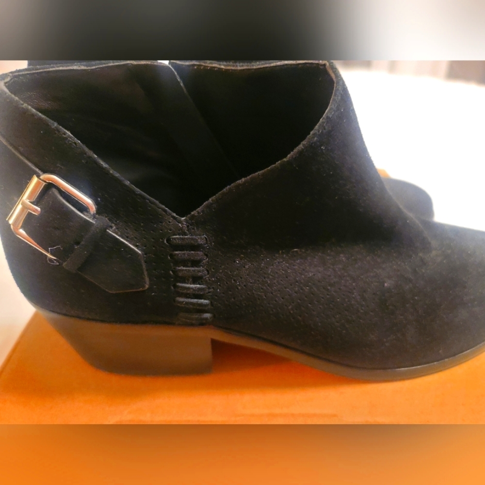 Vince Camuto Suede Booties Buckle Parveen Black